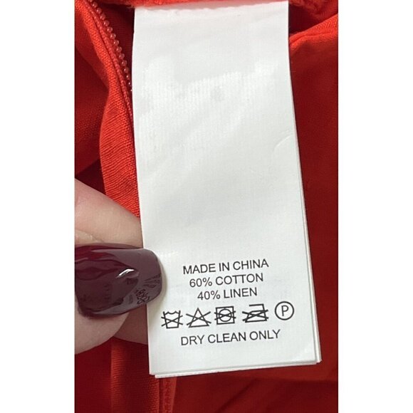 KATE SPADE Women's Sz 2 Red Cherpeper Slub Cotton Culotte Pants w/ Tie NWT - Picture 9 of 10